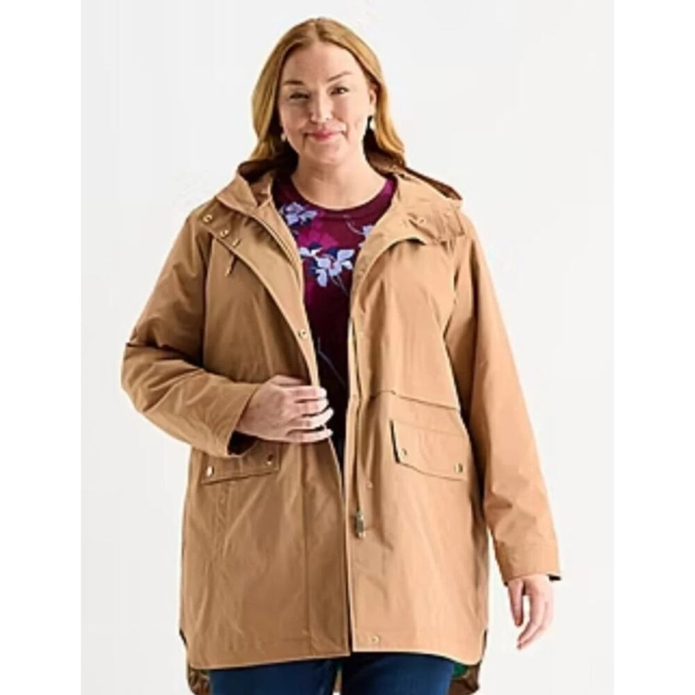 Liz Claiborne Womens Midweight Anorak in French Caramel, Sz XXL--NWT